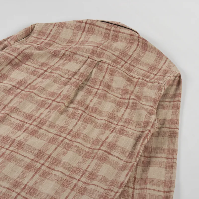 Anerkjendt Akleif Cotton Linen Check Shirt Auburn-3