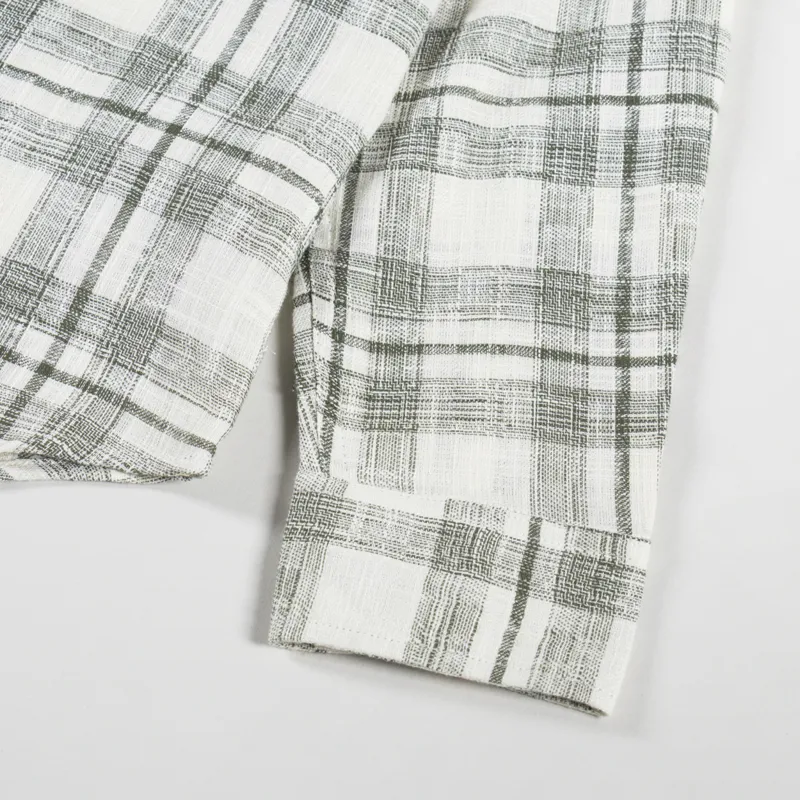 Anerkjendt Akleif Cotton Linen Check Shirt Deep Lichen Green-7