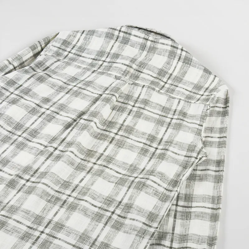 Anerkjendt Akleif Cotton Linen Check Shirt Deep Lichen Green-3