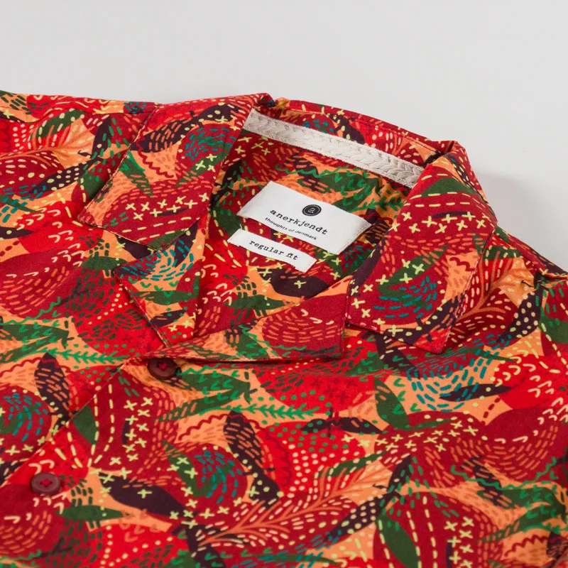 Anerkjendt Akleo AOP Viscose Shirt Auburn-2