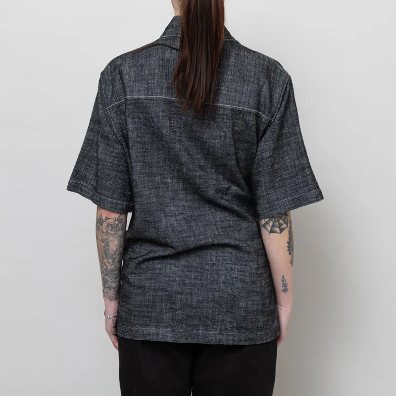 Anerkjendt Womens Akjesper Twill Short Sleeve Kimono Caviar-4