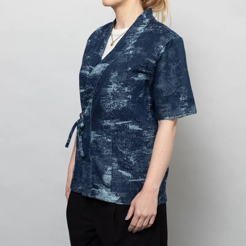 Anerkjendt Womens Akjesper Denim Jacq Short Sleeve Kimono Sky Captain-1