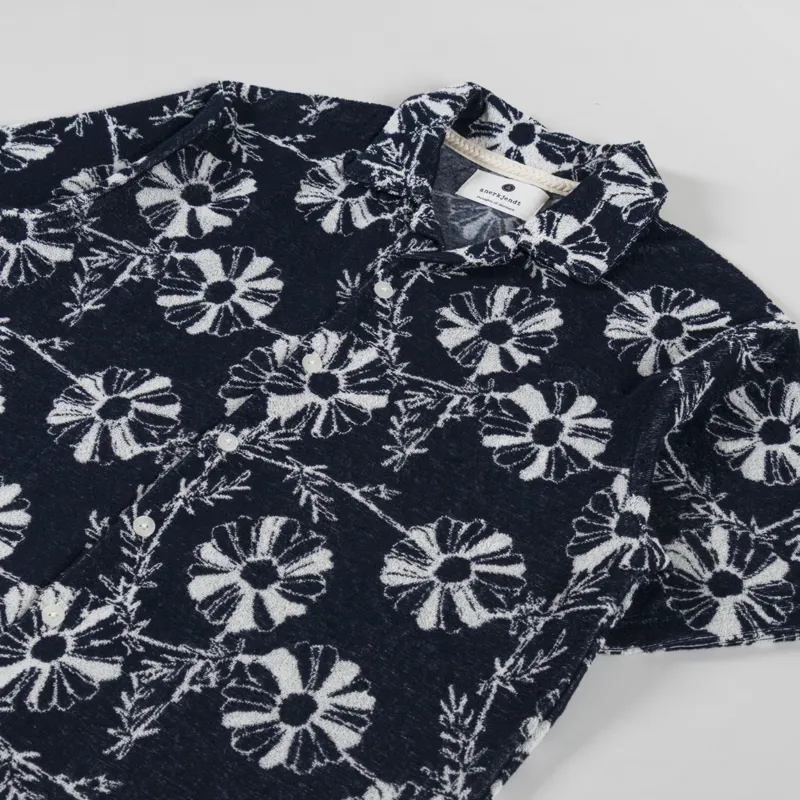 Anerkjendt Akleo Frotte AOP Shirt Sky Captain-2