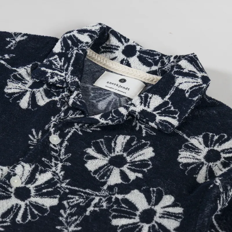 Anerkjendt Akleo Frotte AOP Shirt Sky Captain-4