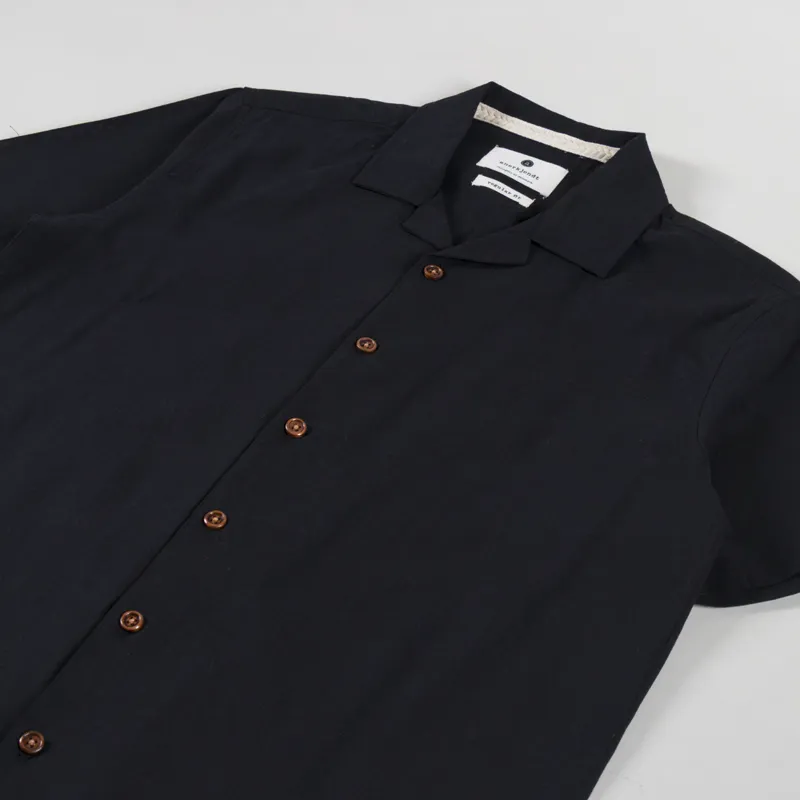 Anerkjendt Akleo Cotton Linen Shirt Caviar-1