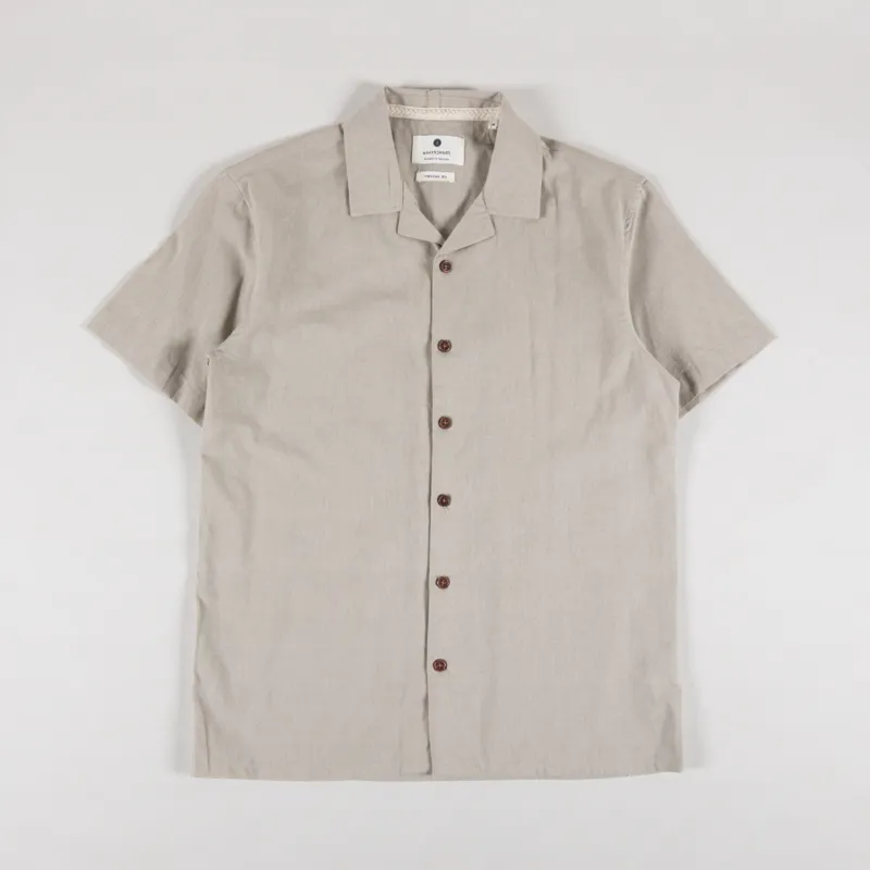 Anerkjendt Akleo Cotton Linen Shirt Feather Grey