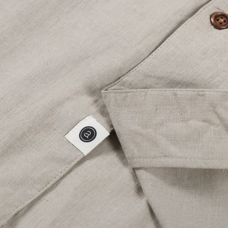 Anerkjendt Akleo Cotton Linen Shirt Feather Grey-4