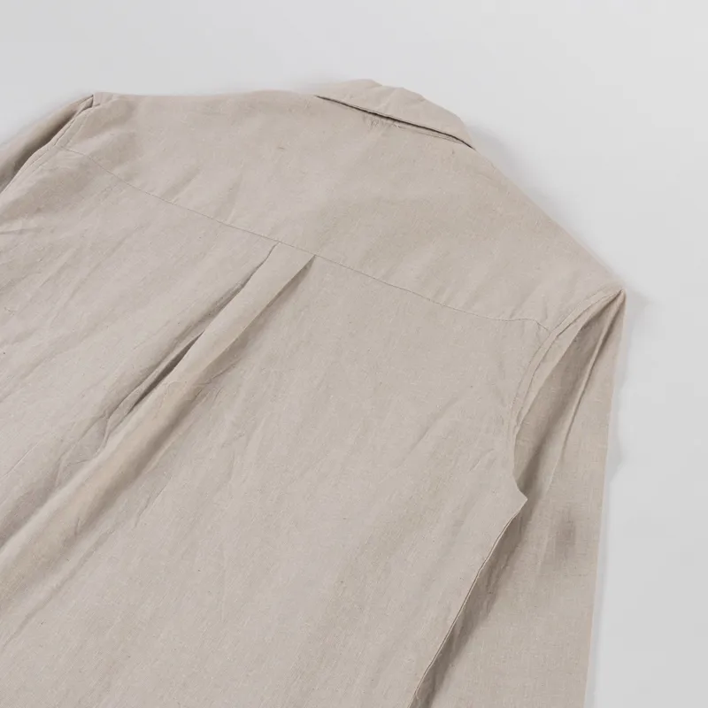 Anerkjendt Akleif Long Sleeve Cotton Linen Shirt Feather Gray-3