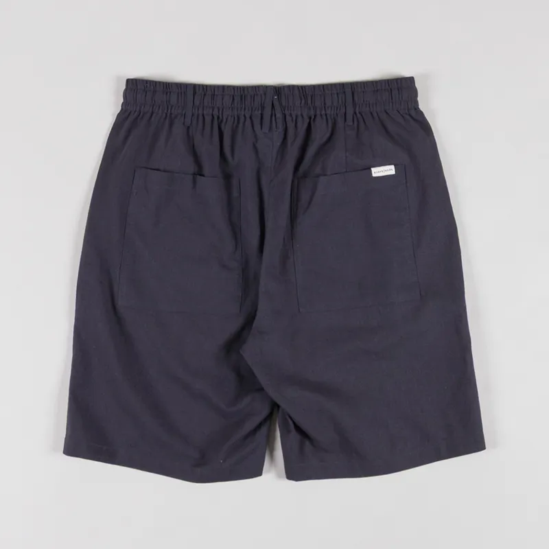 Anerkjendt Aklt James Cotton Linen ELA Shorts Dark Grey-1