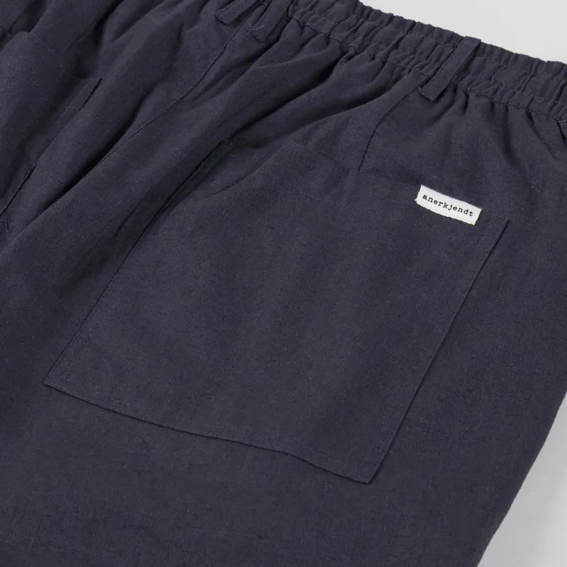 Anerkjendt Aklt James Cotton Linen ELA Shorts Dark Grey-7