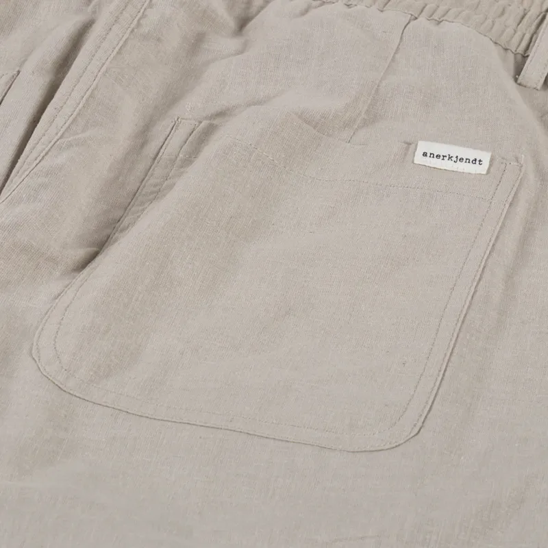 Anerkjendt Akjan Cotton Linen ELA Pants Feather Grey-7