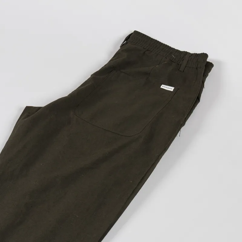Anerkjendt Akjan Cotton Linen ELA Pants Forest Night-3