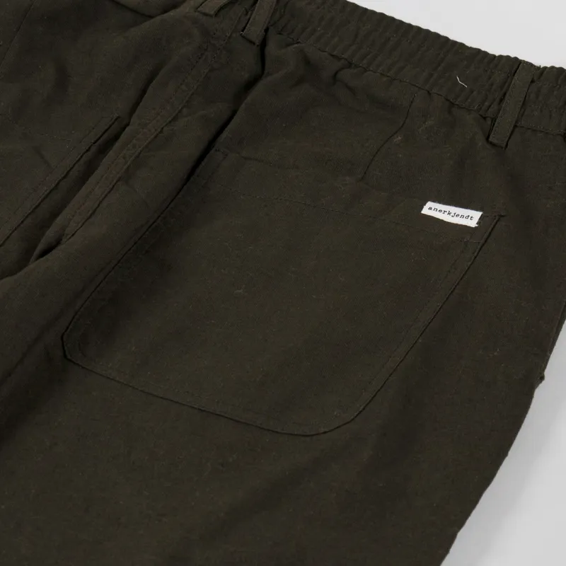 Anerkjendt Akjan Cotton Linen ELA Pants Forest Night-9
