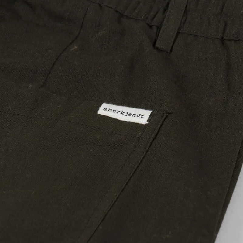 Anerkjendt Akjan Cotton Linen ELA Pants Forest Night-10