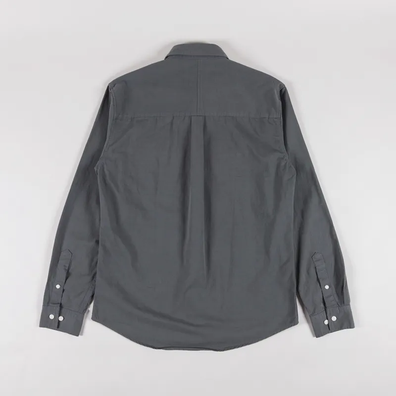 Anerkjendt Akkonrad Long Sleeve Twill Shirt Granite Grey-1