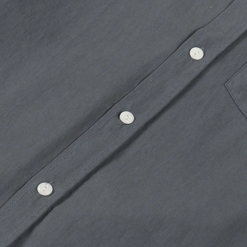Anerkjendt Akkonrad Long Sleeve Twill Shirt Granite Grey-6