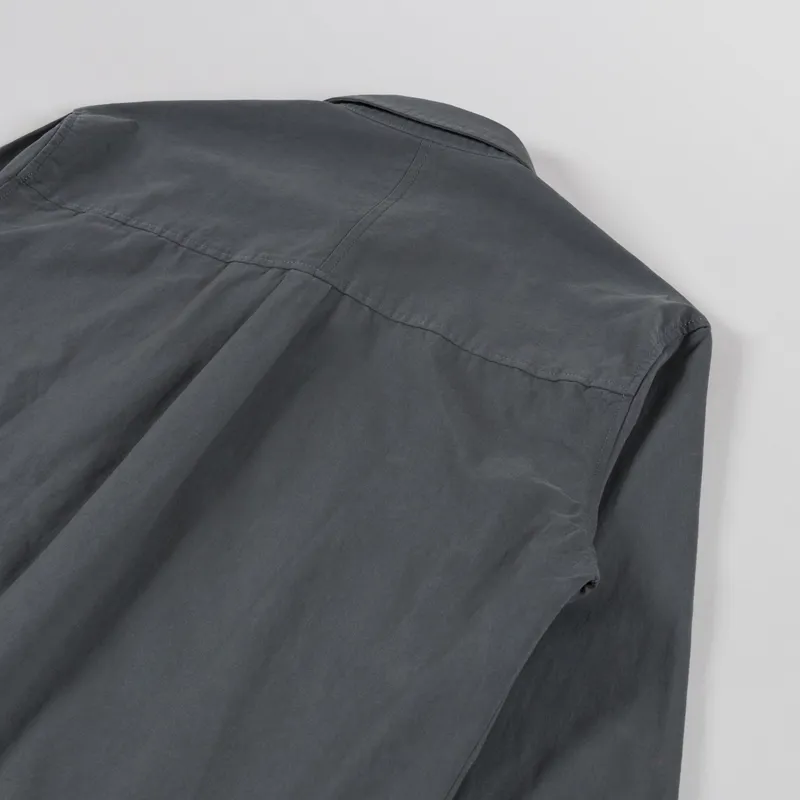 Anerkjendt Akkonrad Long Sleeve Twill Shirt Granite Grey-3