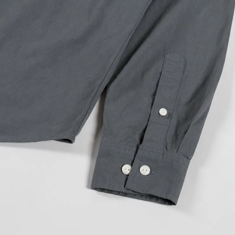 Anerkjendt Akkonrad Long Sleeve Twill Shirt Granite Grey-8