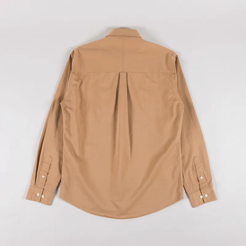 Anerkjendt Akkonrad Long Sleeve Twill Shirt Tigers Eye-1