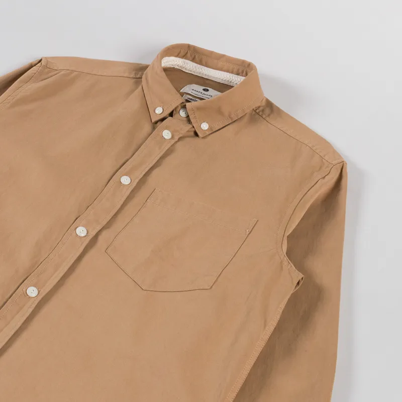 Anerkjendt Akkonrad Long Sleeve Twill Shirt Tigers Eye-2