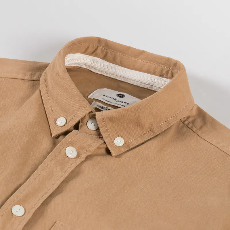 Anerkjendt Akkonrad Long Sleeve Twill Shirt Tigers Eye-4