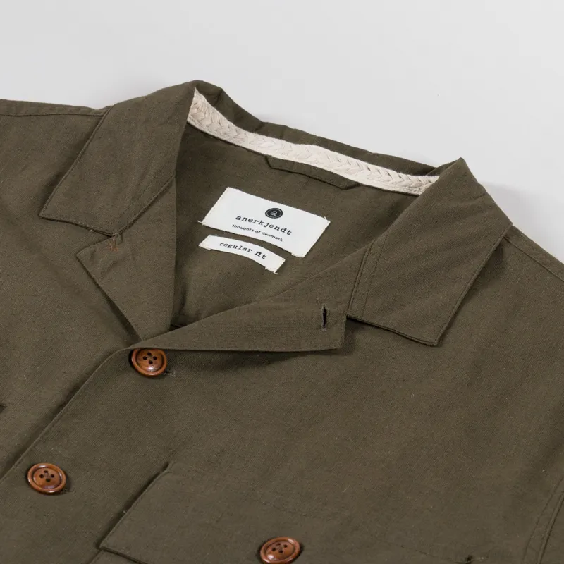 Anerkjendt Akotto Cotton Linen Overshirt Cub-5