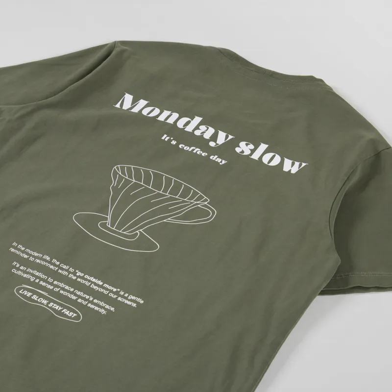 Anerkjendt Akkikki Monday Slow T Shirt Deep Lichen Green-2