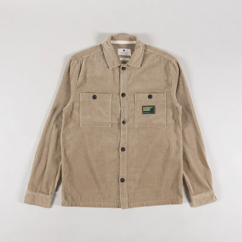 Anerkjendt Aktheo Cord Overshirt Feather Gray