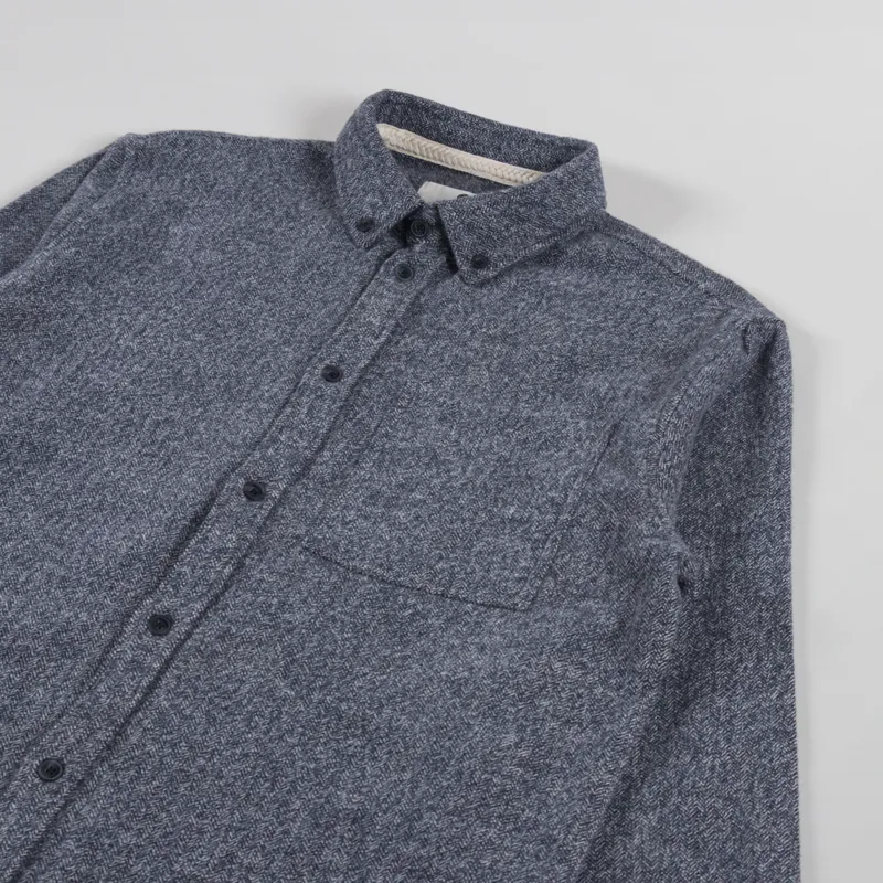 Anerkjendt Akkonrad 2 Tone Brushed Shirt Caviar-2