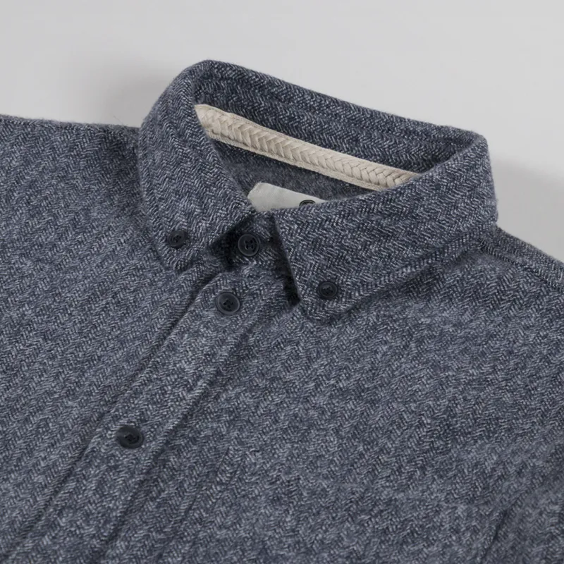 Anerkjendt Akkonrad 2 Tone Brushed Shirt Caviar-4