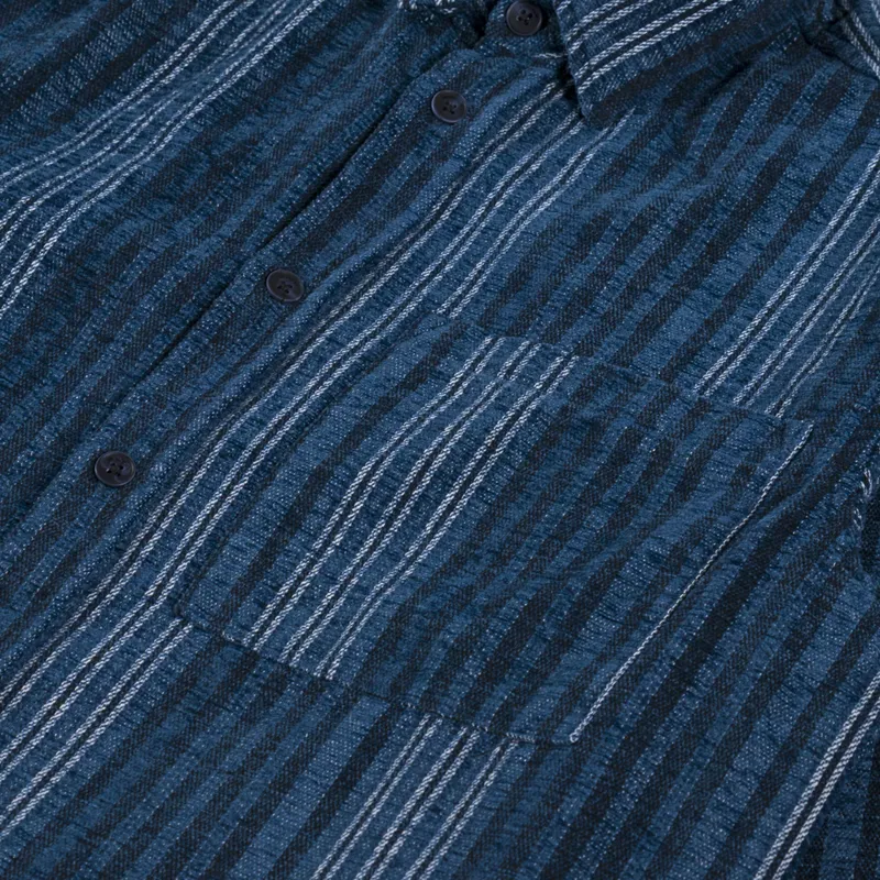 Anerkjendt Akleif Brushed Stripe Shirt Sky Captain-5