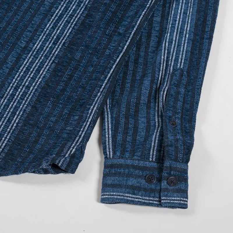 Anerkjendt Akleif Brushed Stripe Shirt Sky Captain-8