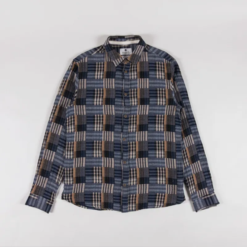 Anerkjendt Akleif Patchwork Shirt Sky Captain