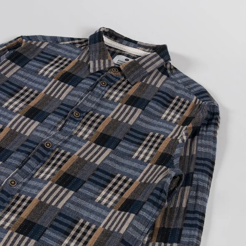 Anerkjendt Akleif Patchwork Shirt Sky Captain-2