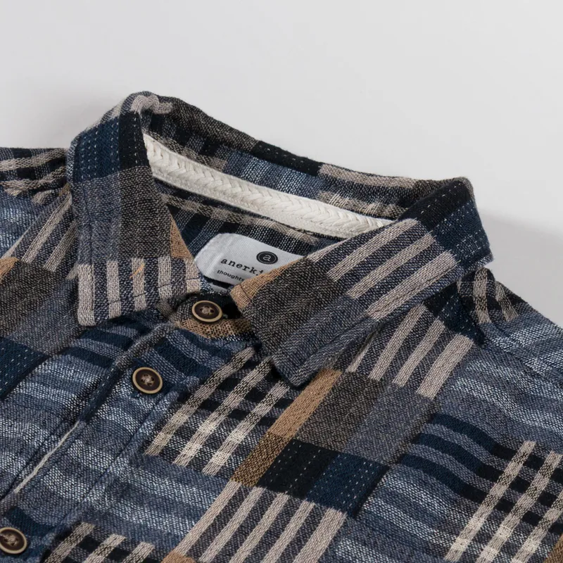 Anerkjendt Akleif Patchwork Shirt Sky Captain-3