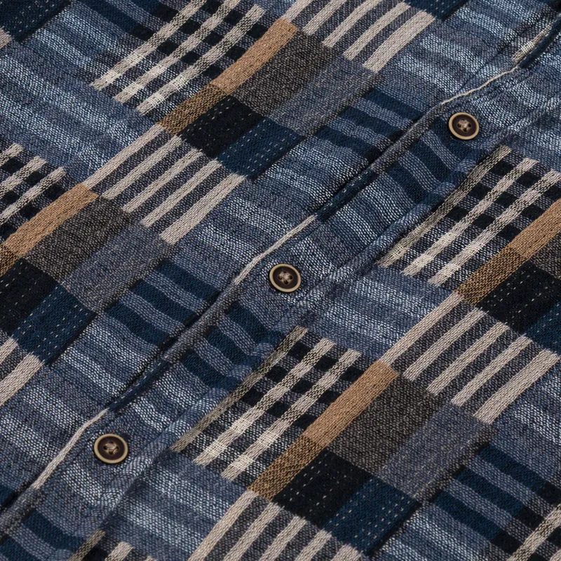 Anerkjendt Akleif Patchwork Shirt Sky Captain-4