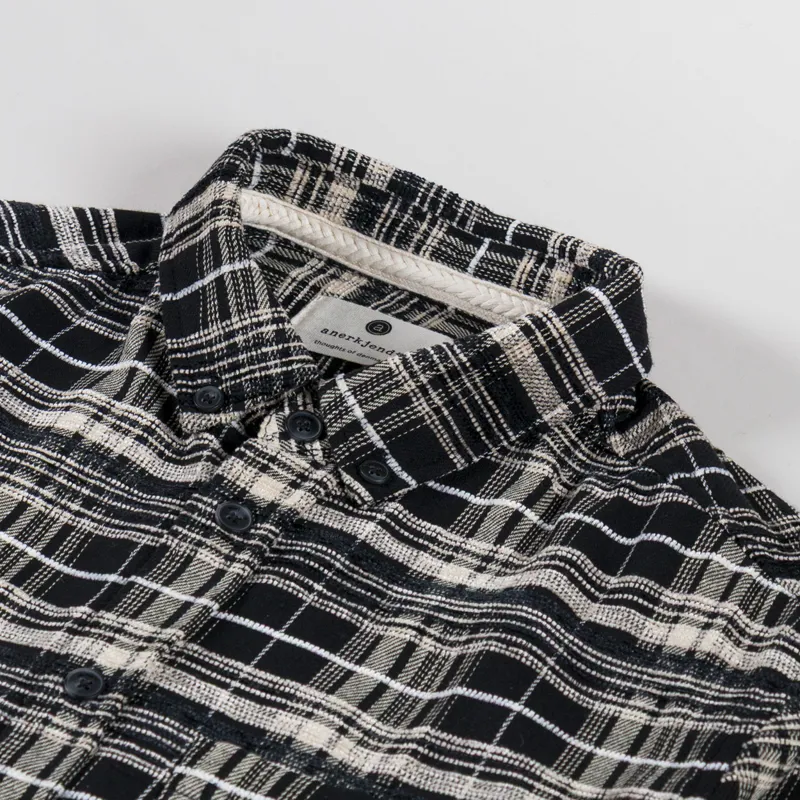 Anerkjendt Akkonrad Check Mix Shirt Caviar-4