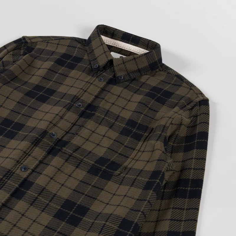 Anerkjendt Akleif Twill Check Shirt Forest Night-2
