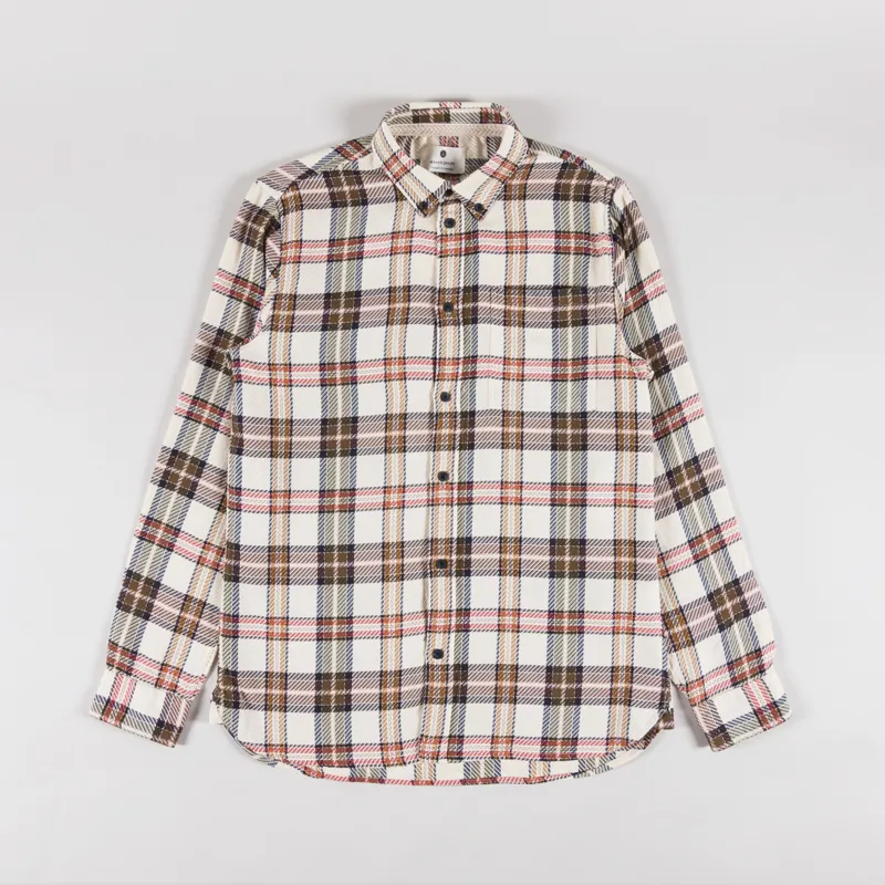 Anerkjendt Akleif Twill Check Shirt Tofu