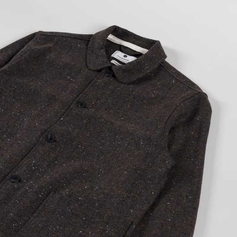 Anerkjendt Akoscar Woolen Overshirt Mulch-2