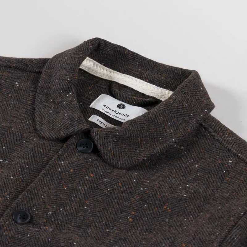 Anerkjendt Akoscar Woolen Overshirt Mulch-4