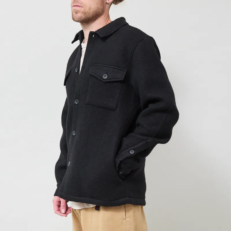 Anerkjendt Akoscar Boiled Wool Overshirt Caviar-1