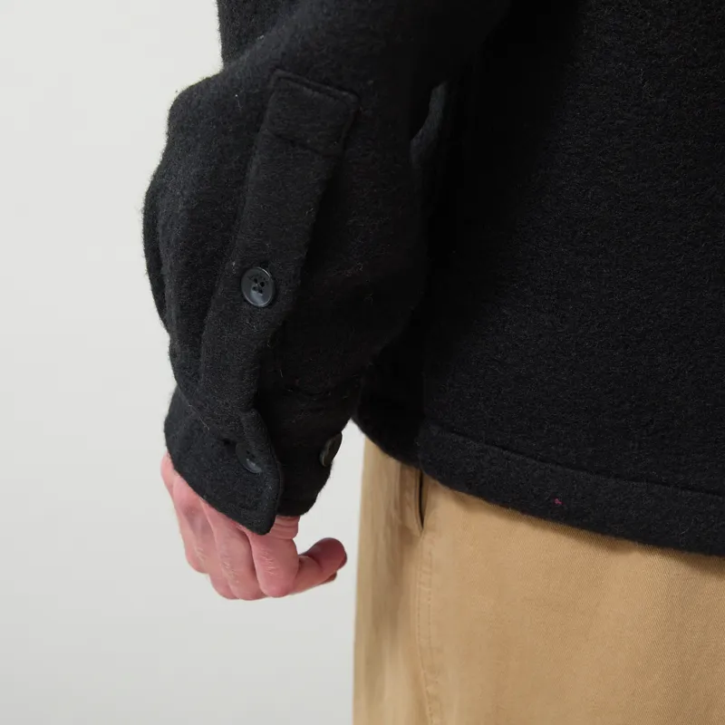 Anerkjendt Akoscar Boiled Wool Overshirt Caviar-6