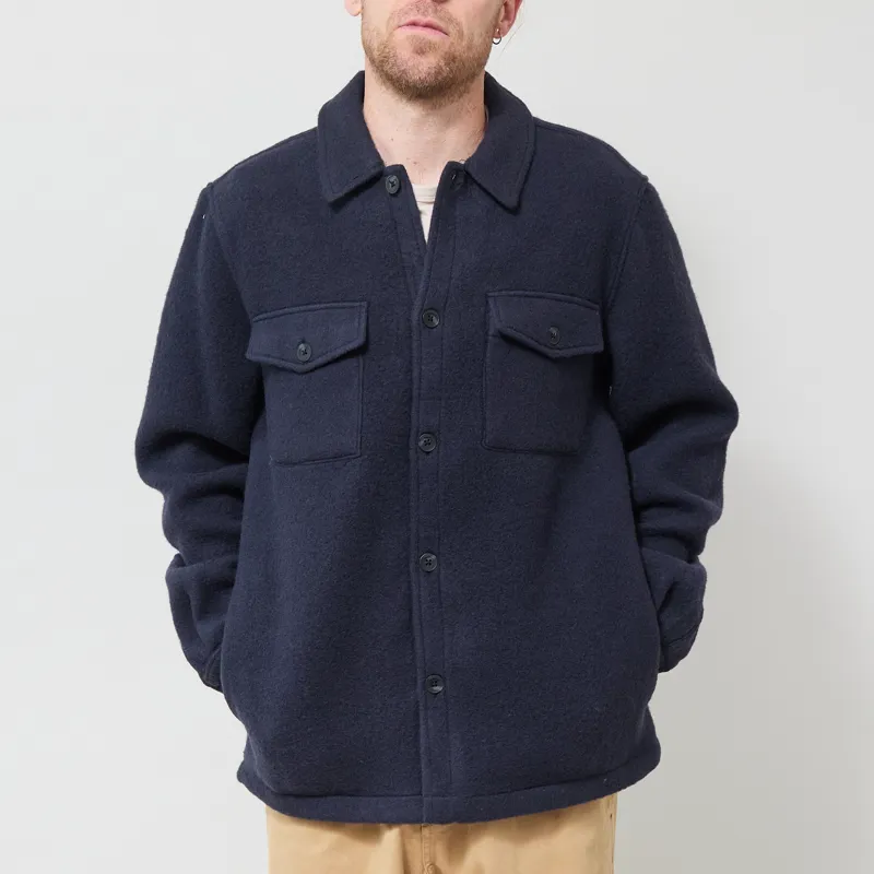 Anerkjendt Akoscar Boiled Wool Overshirt Sky Captain