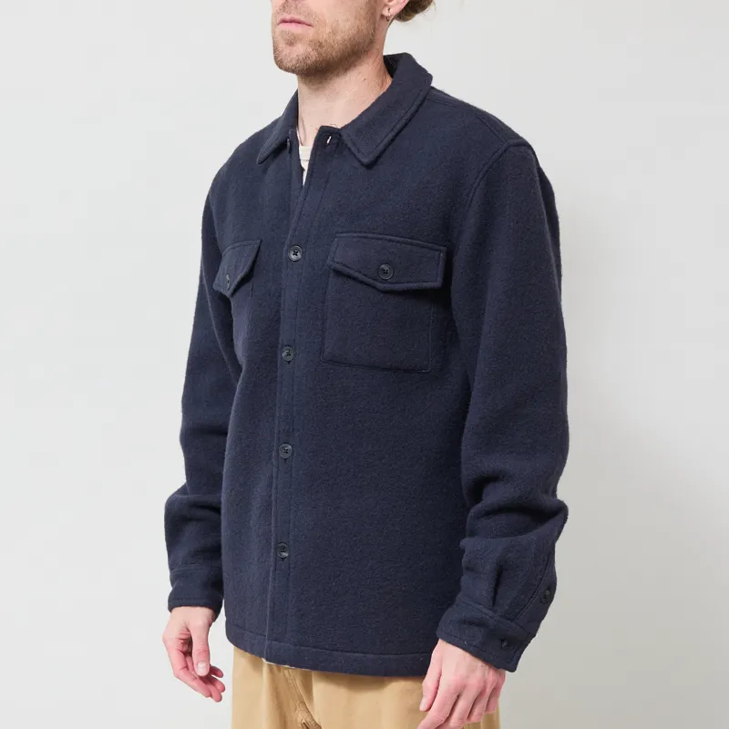 Anerkjendt Akoscar Boiled Wool Overshirt Sky Captain-1
