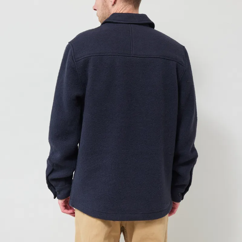 Anerkjendt Akoscar Boiled Wool Overshirt Sky Captain-2