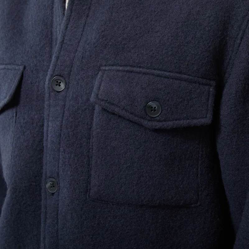 Anerkjendt Akoscar Boiled Wool Overshirt Sky Captain-4