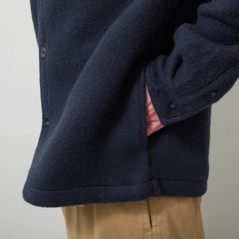 Anerkjendt Akoscar Boiled Wool Overshirt Sky Captain-7