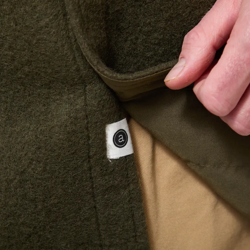 Anerkjendt Akoscar Boiled Wool Overshirt Forest Night-8