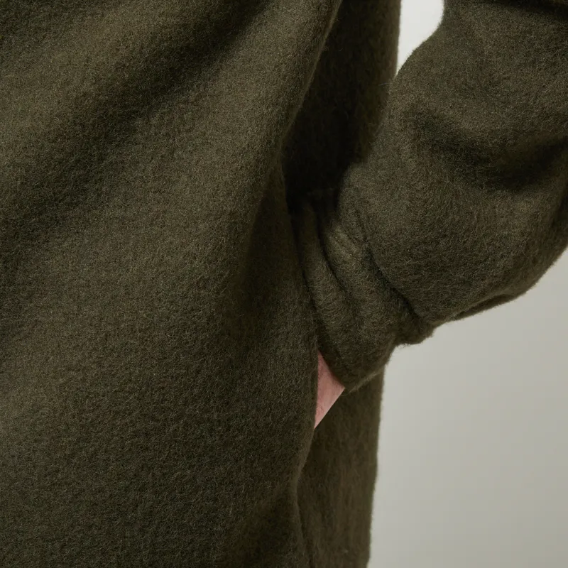 Anerkjendt Akoscar Boiled Wool Overshirt Forest Night-9